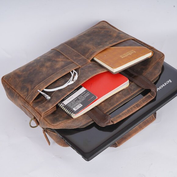 BLACK FRIDAY DEAL Leather Duffle Bag18 Inch Laptop Bag Travel Bag, Overnight… - Picture 5 of 5